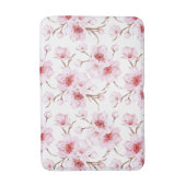 Aquarell-Kirschblüten Rosa Weiß Badematte (Vorderseite Vertikal)