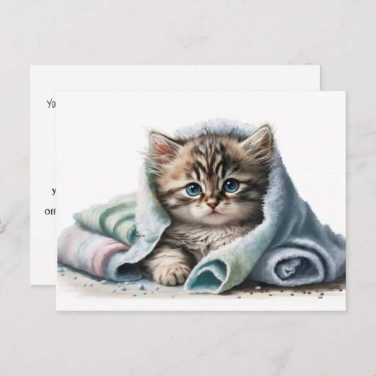 Aquarell Kitten Veterinärklinik Postkarte (Vorne/Hinten)