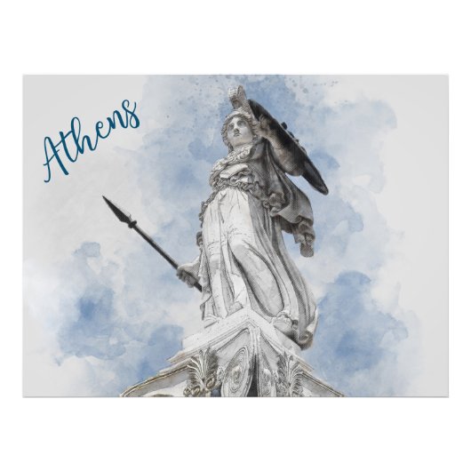 Aquarell Klassische griechische Statue Athena Foto (Vorne)