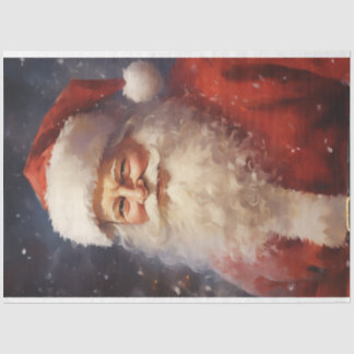 Aquarell klassischer Weihnachtsmann lächelnde rote Seidenpapier
