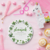 Aquarell Kleeblatt Babydusche Pappteller (Party)