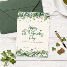 Aquarell-Kleeblatt-St.-Patrick-Karte