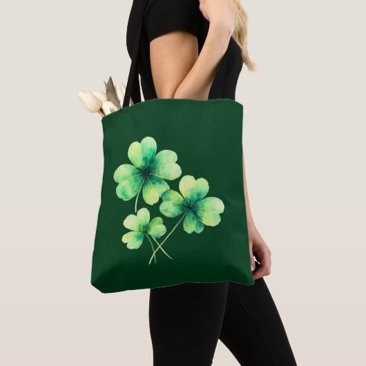 Aquarell-Kleeblatt-St.-Patricks-Tasche Tasche (Von Nahem)