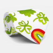 Aquarell-Kleeblätter und Regenbows irisch Krawatte (Gerollt)