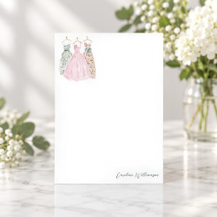 Aquarell-Kleid Mode personalisierte Korrespondenza Mitteilungskarte