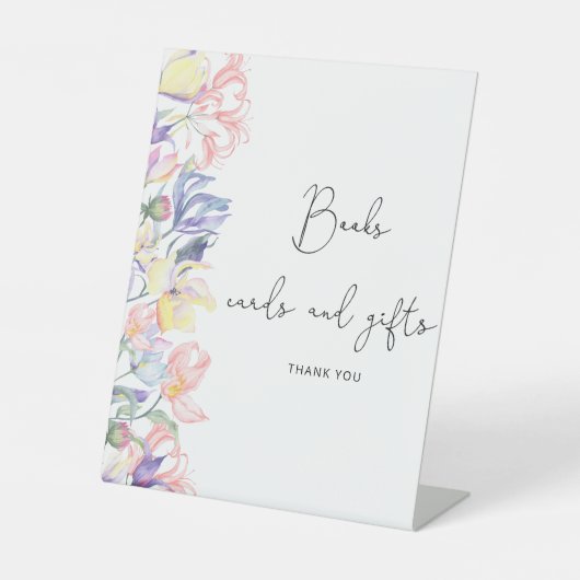 Aquarell kleine Blume Bücher und Geschenke Sockelschild (Vorderseite)