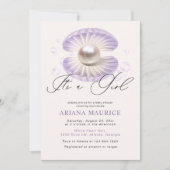 Aquarell Kleine Perle Eine Girl-Baby-Dusche Einladung (Vorderseite)