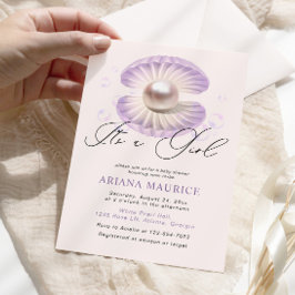 Aquarell Kleine Perle Eine Girl-Baby-Dusche Einladung