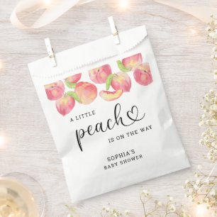 Aquarell Kleine Pfirsich ist auf dem Weg Baby Show Geschenktütchen