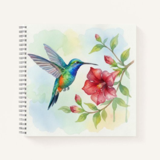 Aquarell Kleiner Kolibri Notizblock (Vorderseite)