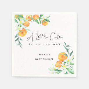 Aquarell Kleines Süßes ist auf dem Weg Baby-Party Serviette