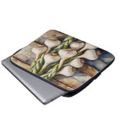 Aquarell-Knoblauchzopf Rustikal Laptopschutzhülle (Vorne Knopf)