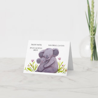 Aquarell-Koala-Familie Dankeskarte