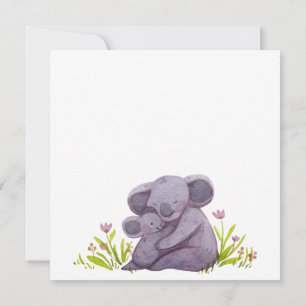 Aquarell-Koala-Familie Einladung