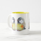 Aquarell Kohlmeise Zweifarbige Tasse (Vorderseite Links)