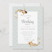 Aquarell Koi Fisch Geburtstagsfeier Einladung (Vorderseite)