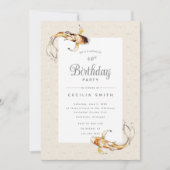 Aquarell Koi Fisch Geburtstagsfeier Einladung (Vorderseite)