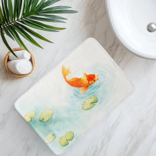 Aquarell-Koi-Fisch-Serenität Badematte