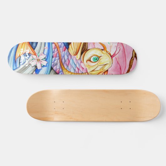 Aquarell Koi Fisch-Skateboard Skateboard (Horizontal)