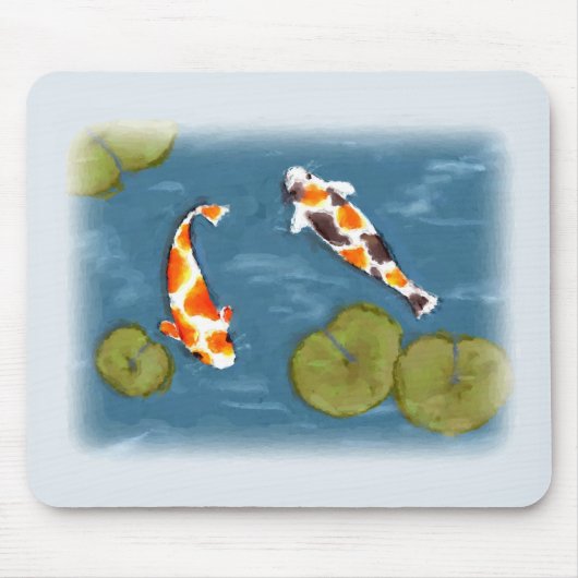 Aquarell Koi Teich Mousepad (Vorne)