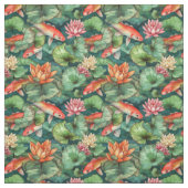 Aquarell Koi & Water Lilies Fabric Stoff (Muster)