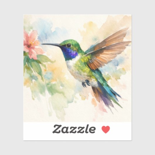Aquarell Kolibri Aufkleber (Blatt)