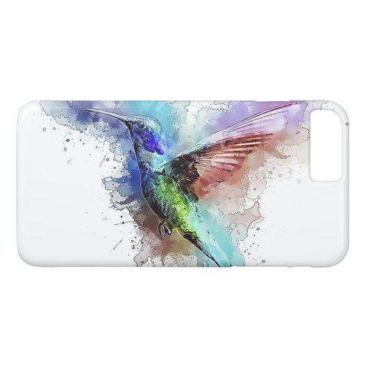 Aquarell-Kolibri Case-Mate iPhone Hülle (Rückseite (Horizontal))