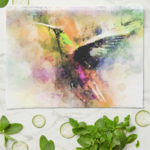 Aquarell Kolibri  Geschirrtuch