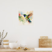 Aquarell Kolibri Poster (Küche)