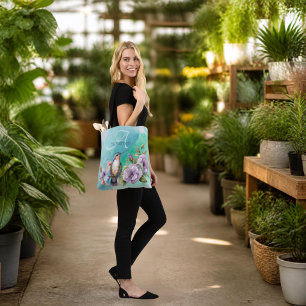 Aquarell Kolibri und Blumen Personalisiert Tasche