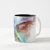 Aquarell-Kolibri Zweifarbige Tasse (VorderseiteRechts)