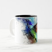 Aquarell-Kolibri Zweifarbige Tasse (Vorderseite Links)
