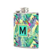 Aquarell-Kolibris | addieren Ihre Initiale Flachmann (Links)