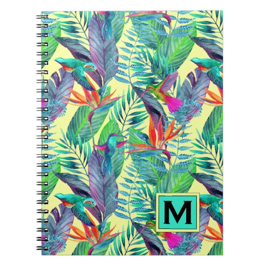 Aquarell-Kolibris | addieren Ihre Initiale Notizblock (Vorderseite)