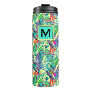 Aquarell-Kolibris   addieren Ihre Initiale Thermosbecher