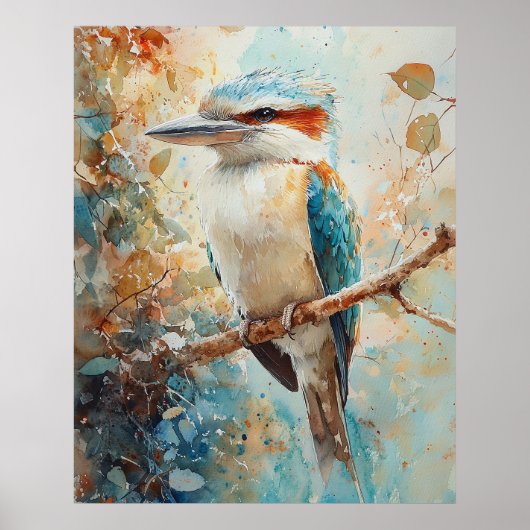 Aquarell Kookaburra Poster (Vorne)