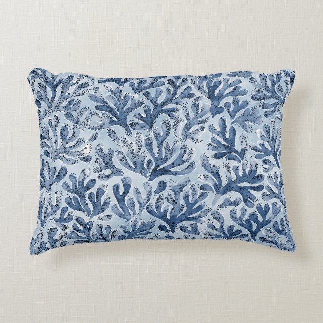 Aquarell Koralle Dekokissen (Vorderseite)
