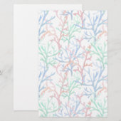 Aquarell-Korallen-Muster Briefpapier (Vorne/Hinten)