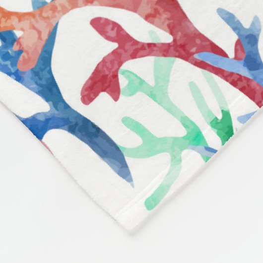 Aquarell-Korallen-Muster Fleecedecke (Ecke)
