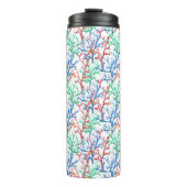 Aquarell-Korallen-Muster Thermosbecher (Vorderseite)