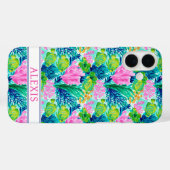 Aquarell-Korallenriff-Monogramm Case-Mate iPhone Hülle (Rückseite (Horizontal))