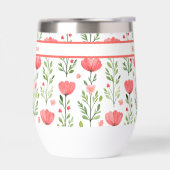 Aquarell Korallenrosa Mohnblume Floral (Links)