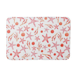 Aquarell-korallenrotes Meer-Geschöpf-nahtloses Badematte