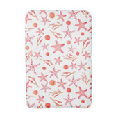 Aquarell-korallenrotes Meer-Geschöpf-nahtloses Badematte (Vorderseite Vertikal)