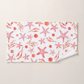 Aquarell-korallenrotes Meer-Geschöpf-nahtloses Badhandtuch Set (Handtuch)