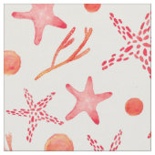 Aquarell-korallenrotes Meer-Geschöpf-nahtloses Stoff (Nahaufnahme)