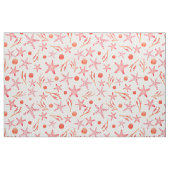 Aquarell-korallenrotes Meer-Geschöpf-nahtloses Stoff (Fat Quarter (45,7 x 55,9 cm))