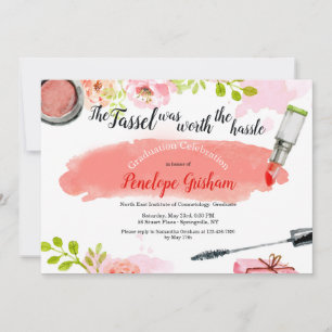 Aquarell-Kosmetik-Abschluss-Einladung Einladung