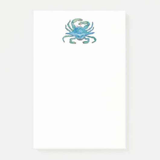 Aquarell-Krabbe Post-it Klebezettel (Vorderseite)