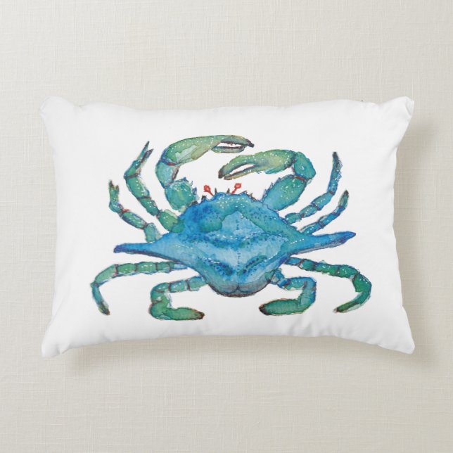 Aquarell-Krabbenkissen Dekokissen (Vorderseite)